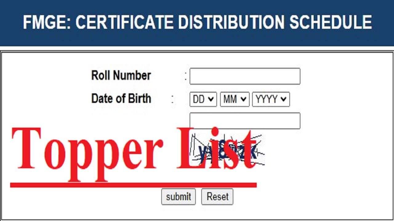 Fmge Result Topper List