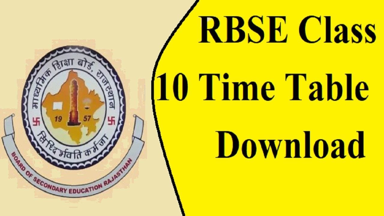 Rajasthan Board Class 10 Time Table 2025 PDF Download