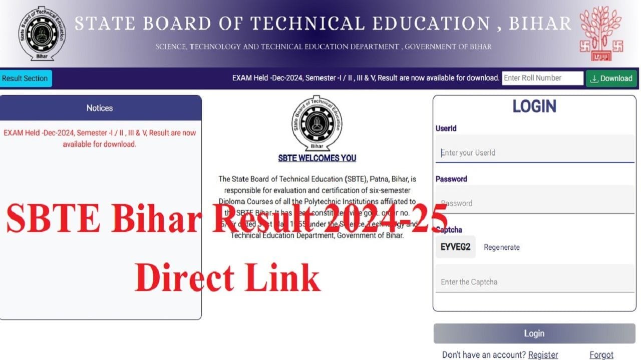 SBTE Bihar Result 2024-25