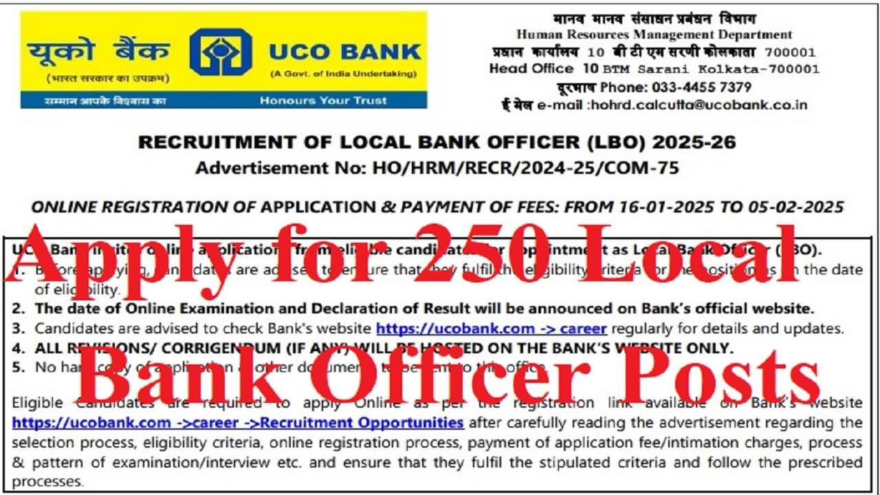 UCO Bank LBO Notification